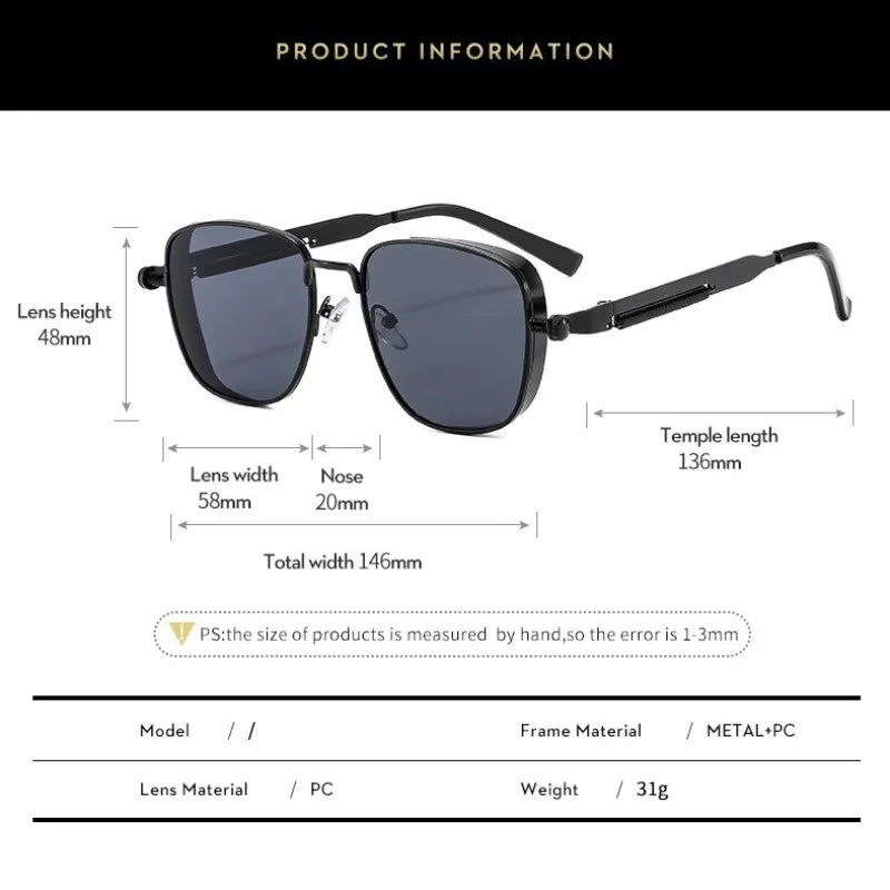 New Sunglasses Men Driving Sunglasses Retro Spring Leg Driving Outdoor Sports Metal Rectangular Decorative Glasses Women Uv400